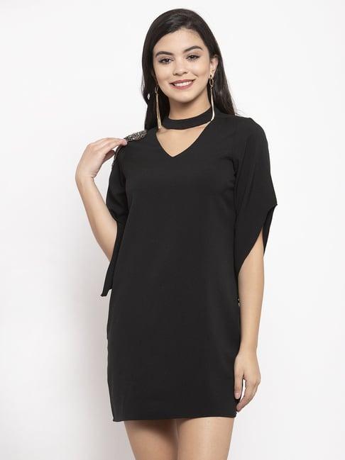 kassually black relaxed fit a line dress