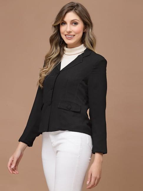 kassually black relaxed fit blazer