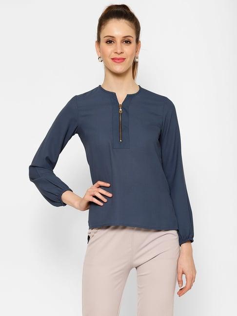 kassually blue relaxed fit top