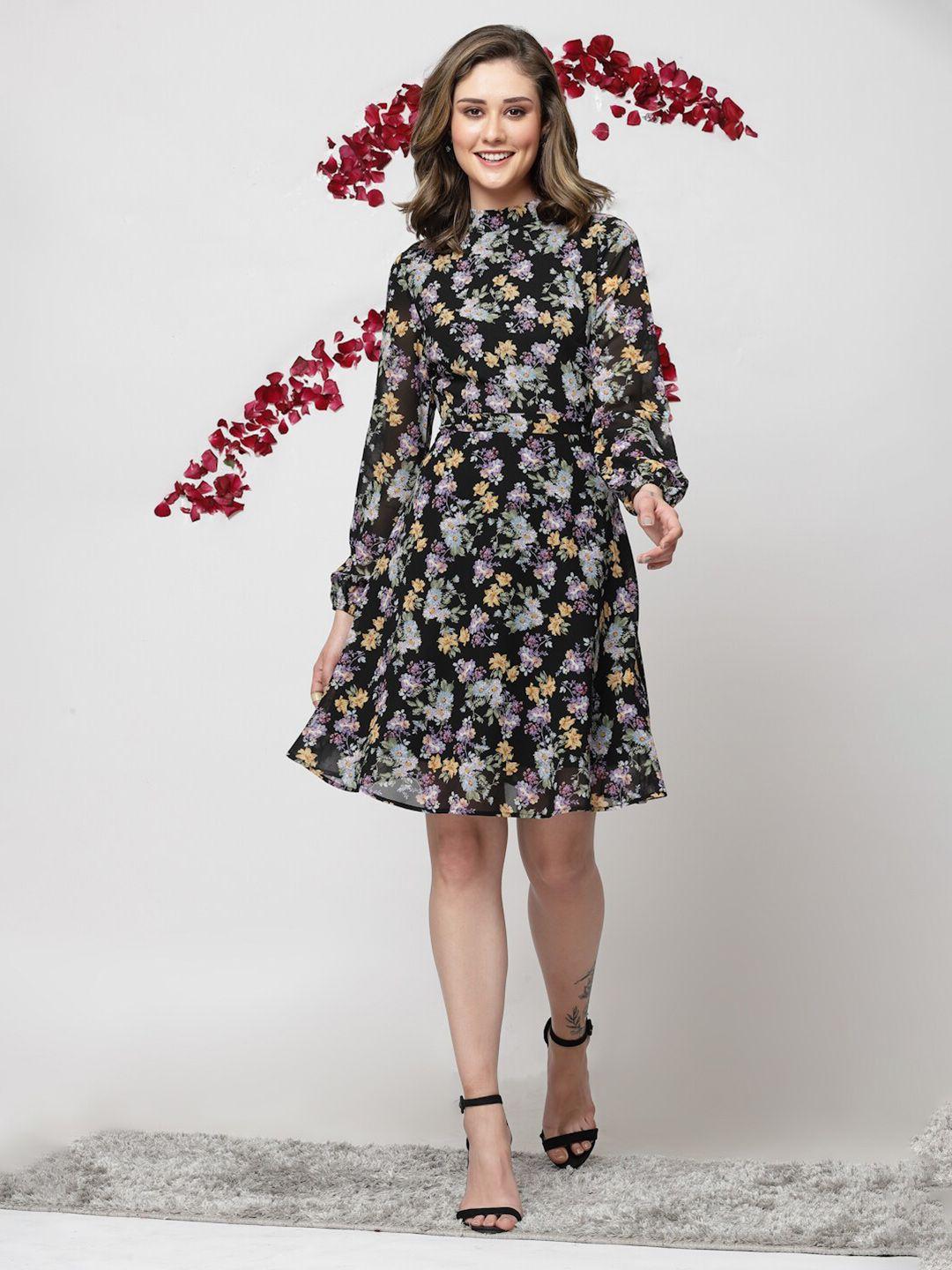 kassually floral fit & flare dress