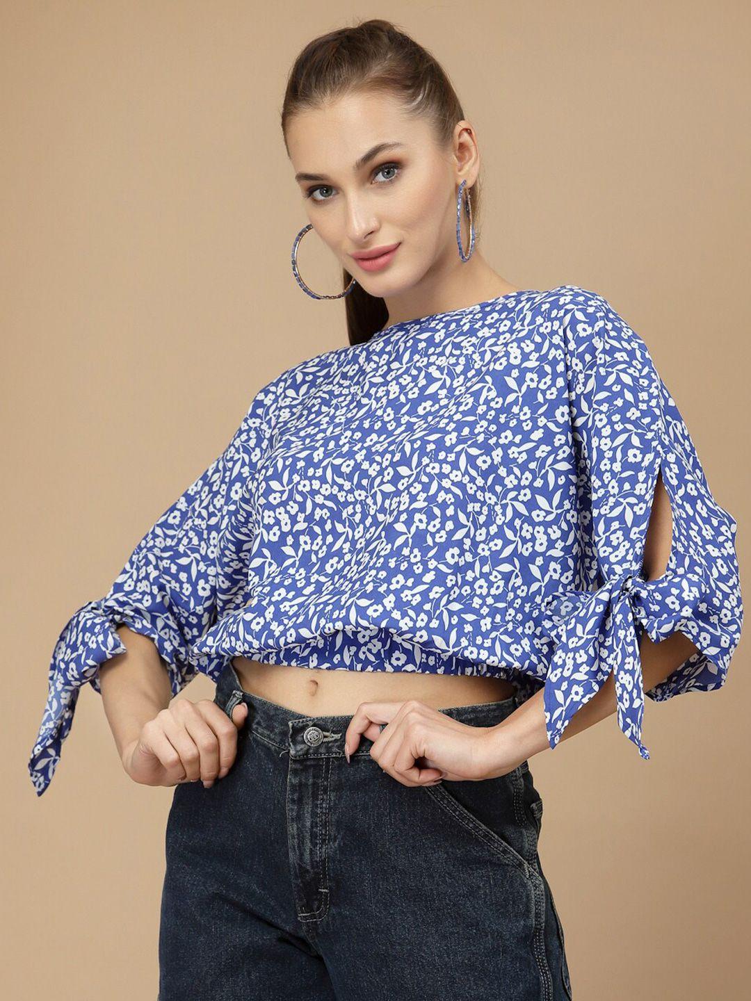 kassually floral print crop top