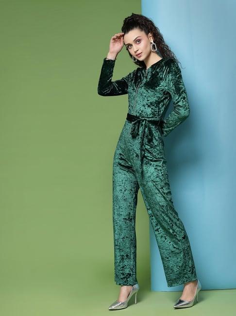 kassually green maxi jumpsuit