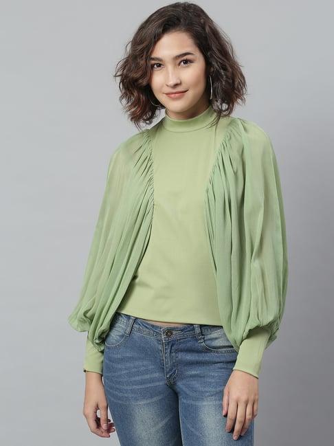 kassually green relaxed fit top