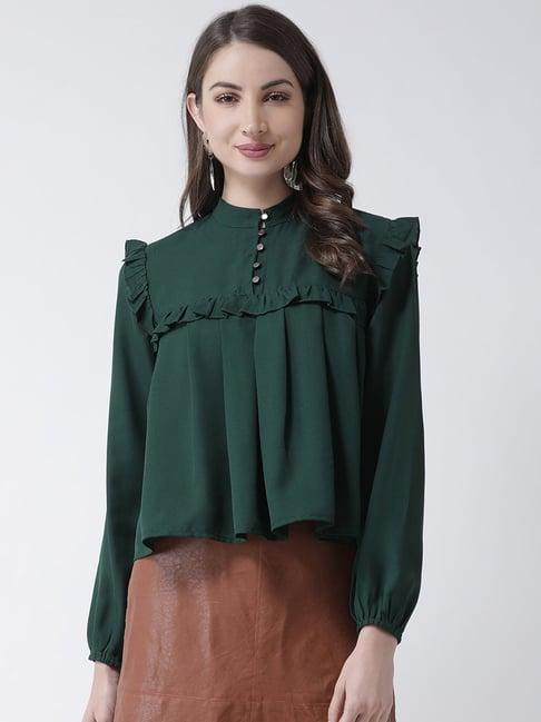 kassually green relaxed fit top
