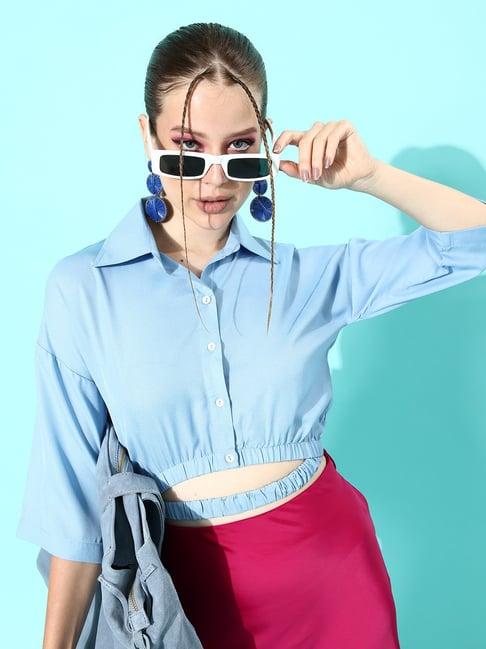 kassually light blue relaxed fit shirt