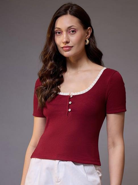 kassually maroon top