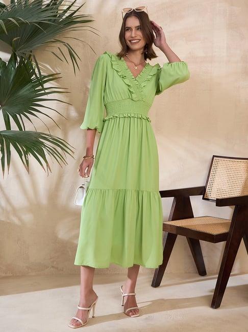 kassually mint green relaxed fit midi dress