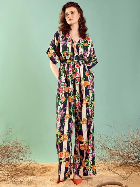 kassually multicolor floral print jumpsuit