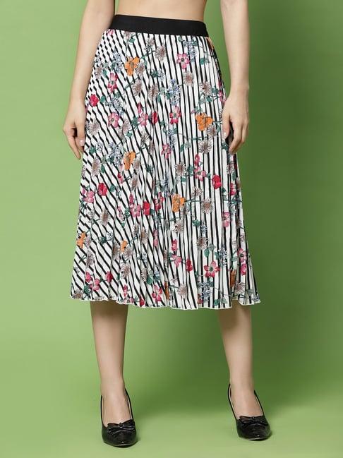 kassually multicolor floral print skirt