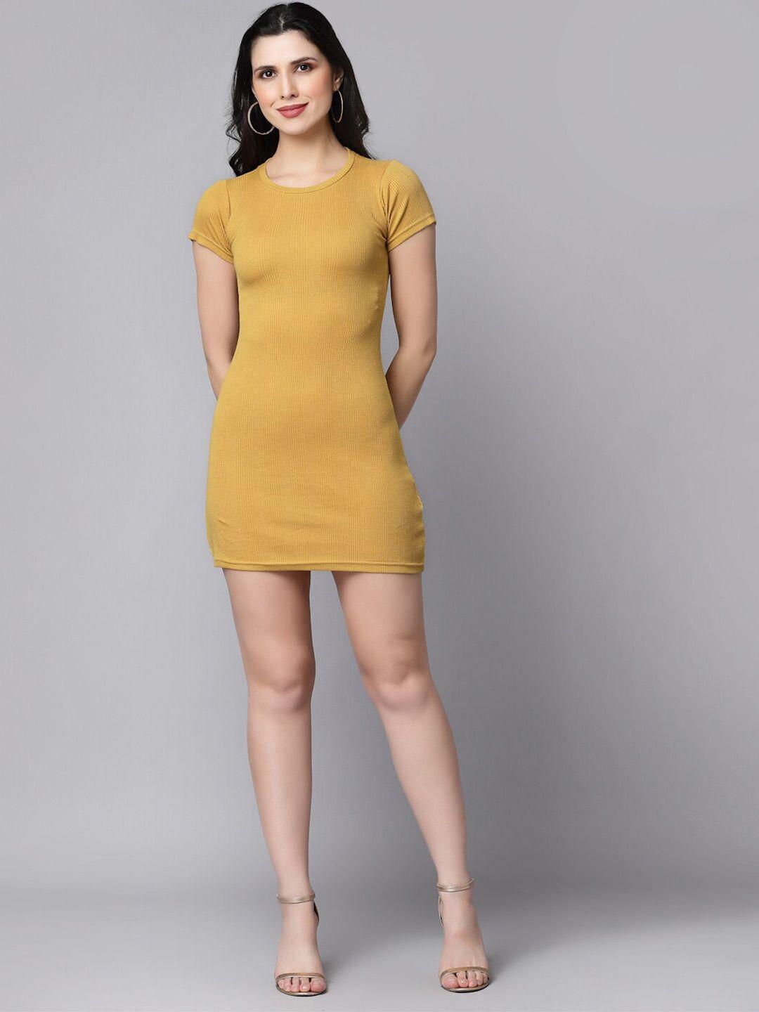 kassually mustard yellow bodycon dress