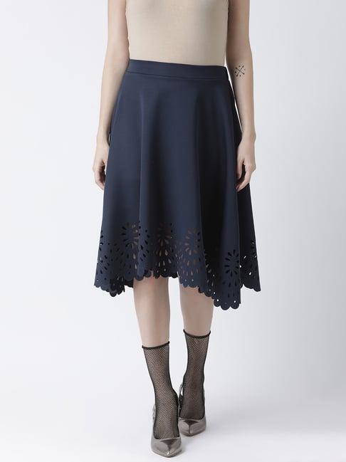 kassually navy midi skirt