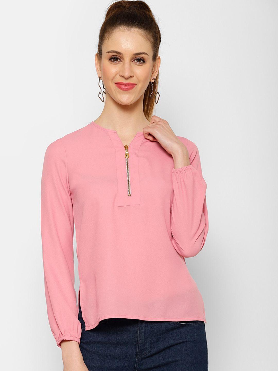 kassually pink georgette top