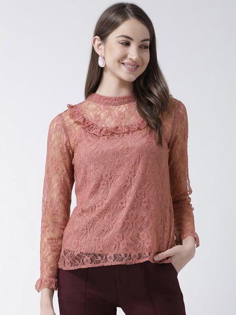 kassually pink lace top