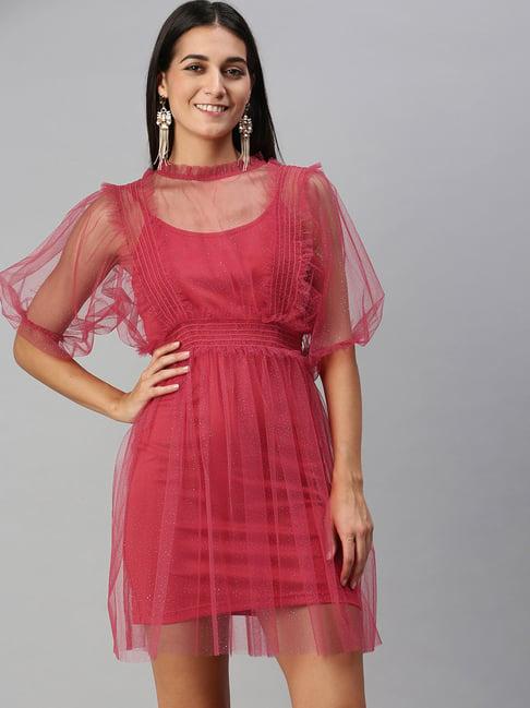 kassually pink relaxed fit a line dress