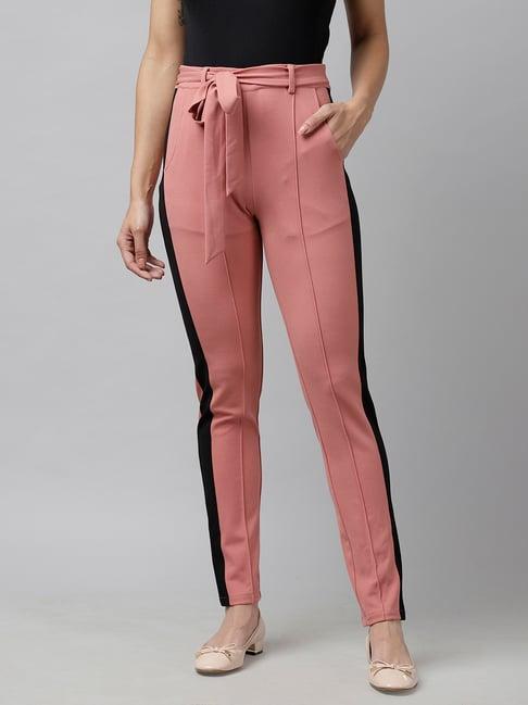 kassually pink relaxed fit trousers