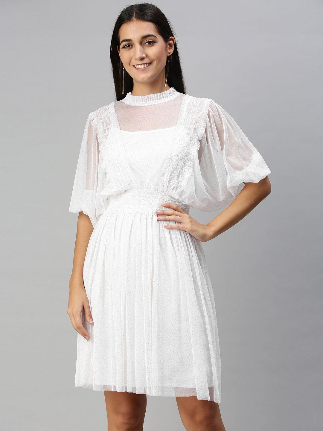 kassually pleasing white solid ruched dress