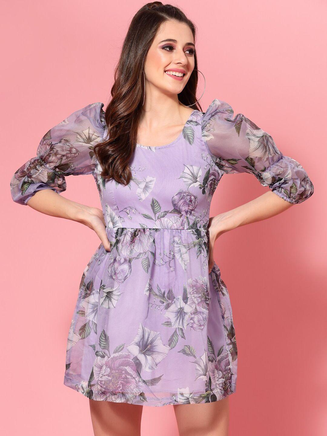 kassually purple floral print dress