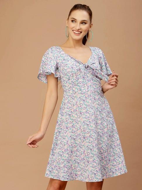 kassually purple relaxed fit a line dress