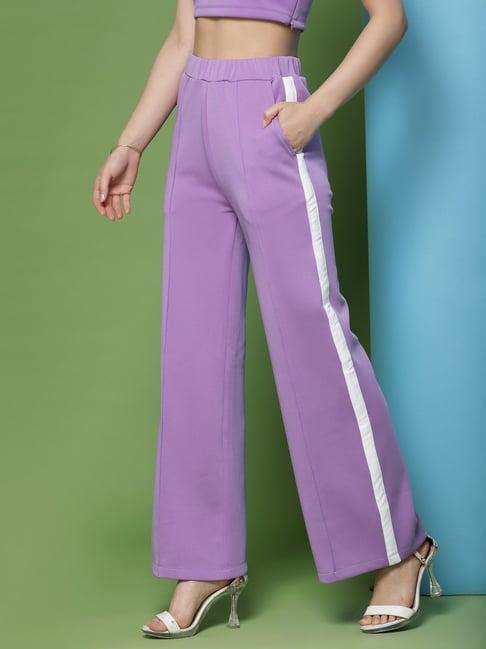 kassually purple relaxed fit trousers