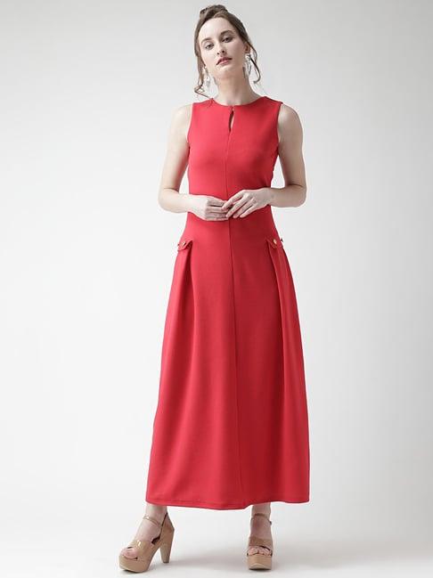 kassually red relaxed fit maxi dress