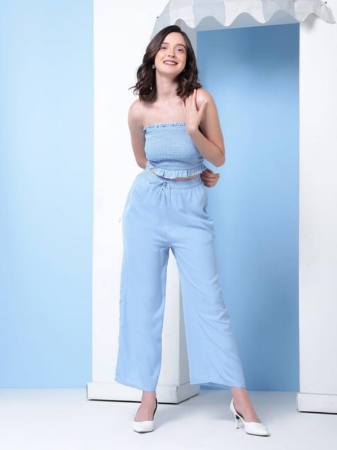 kassually sky blue maxi co-ord set