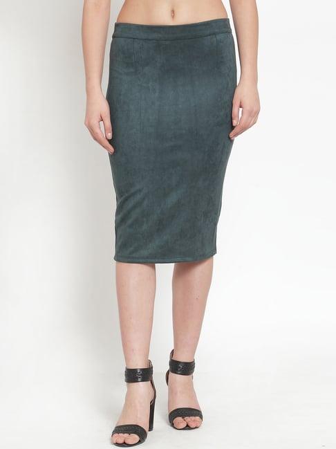 kassually teal midi skirt