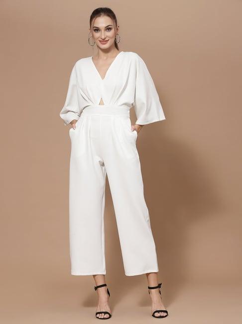 kassually white maxi jumpsuit