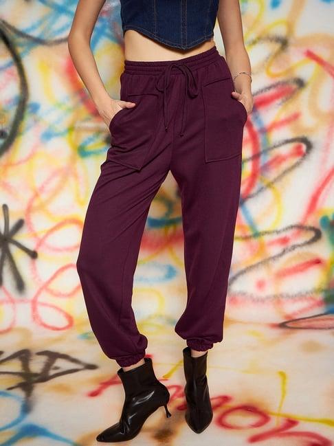 kassually wine regular fit mid rise joggers