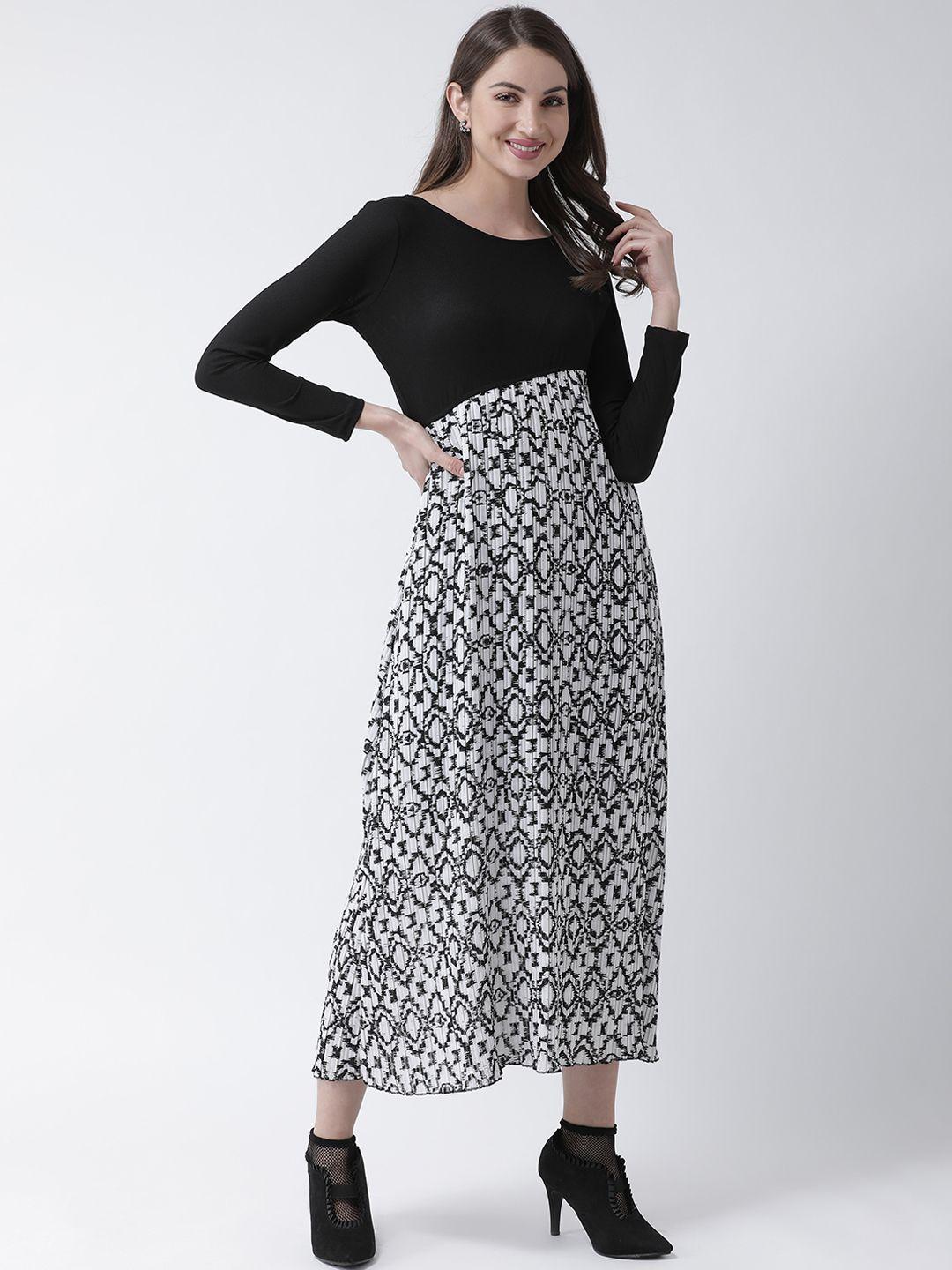 kassually women black printed maxi dress