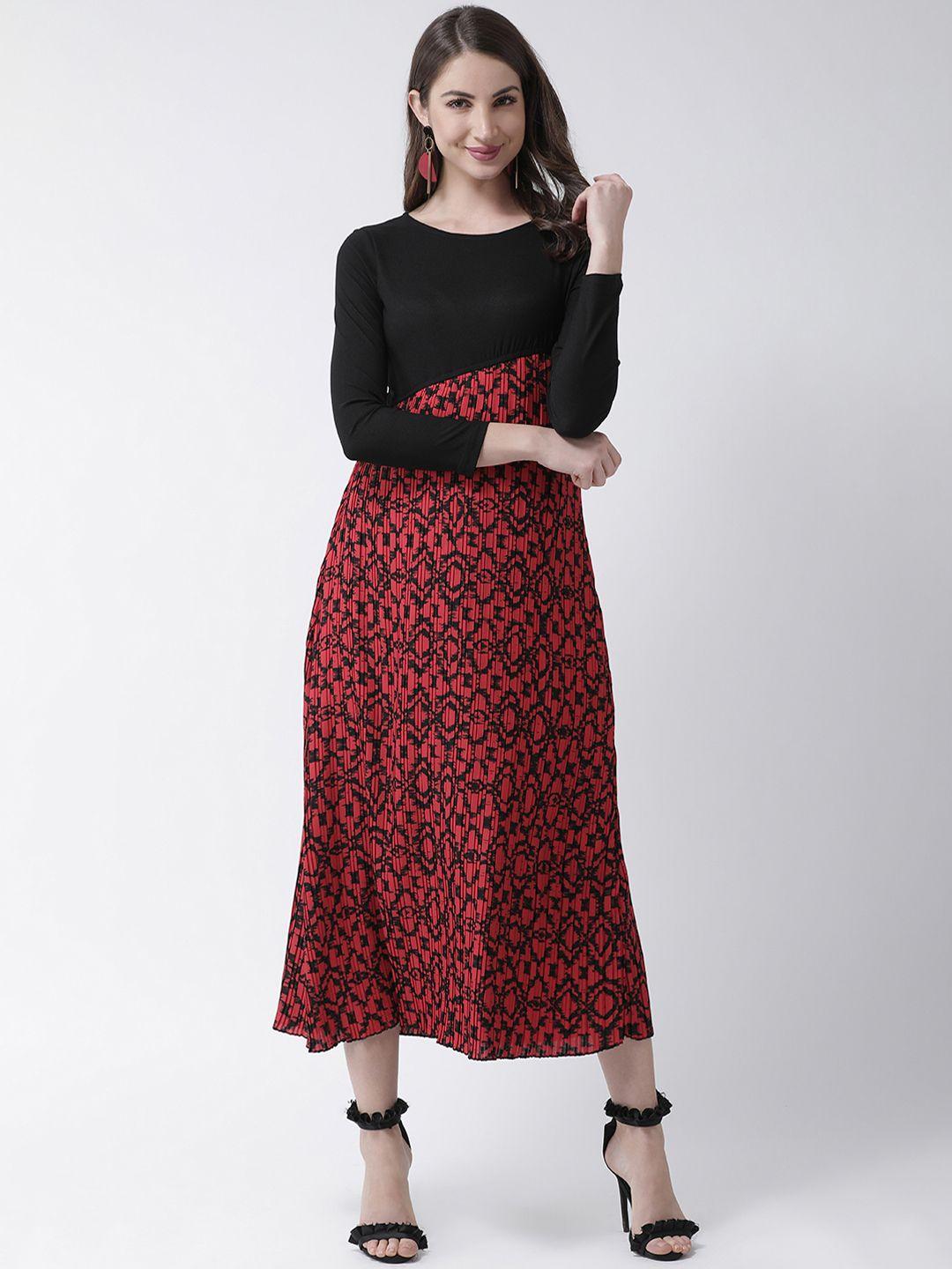 kassually women black printed maxi dress