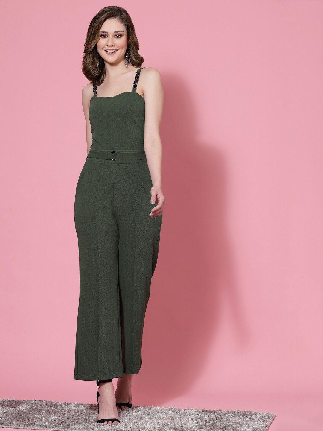 kassually women chain detailed fitted basic jumpsuit