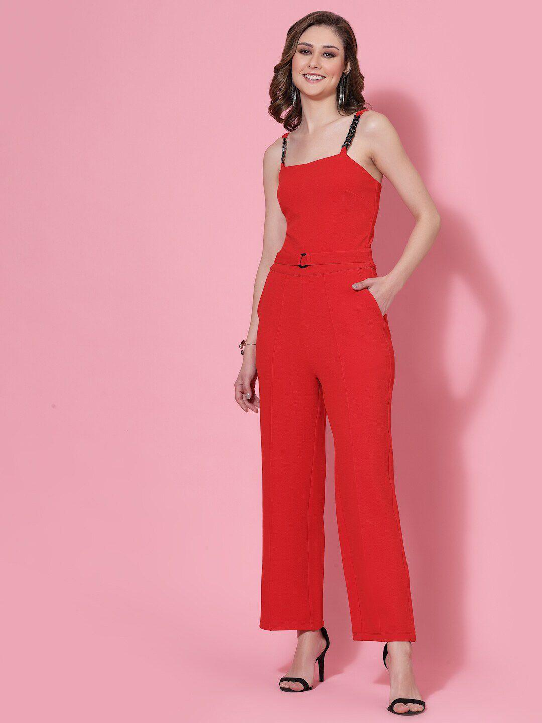 kassually women chain detailed fitted basic jumpsuit
