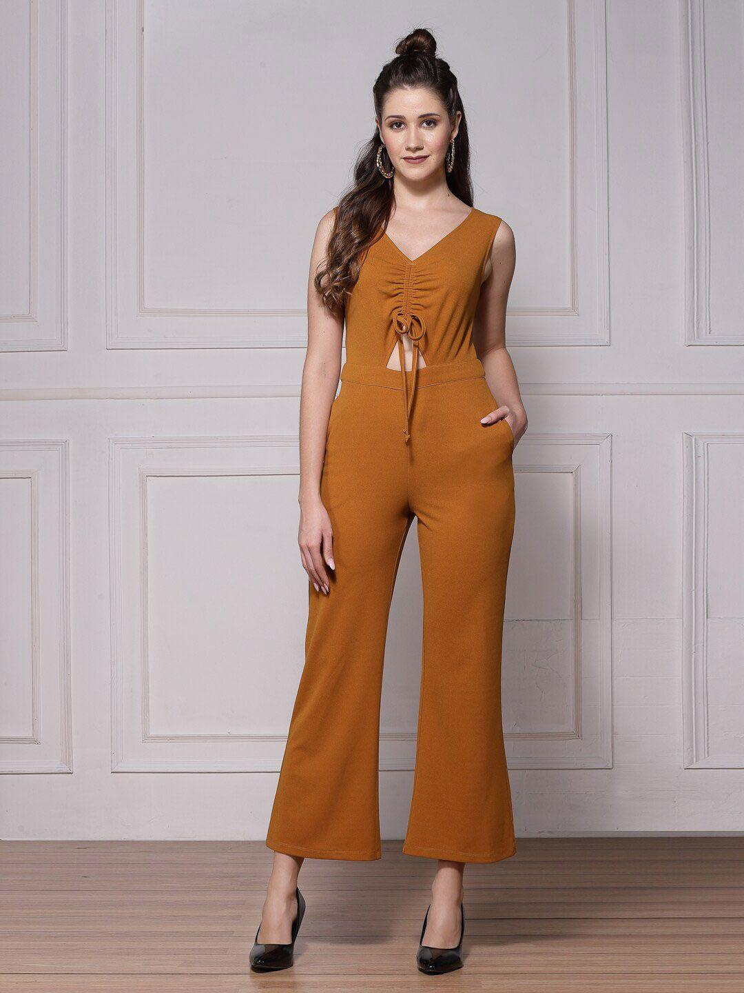 kassually women front cut out basic jumpsuit