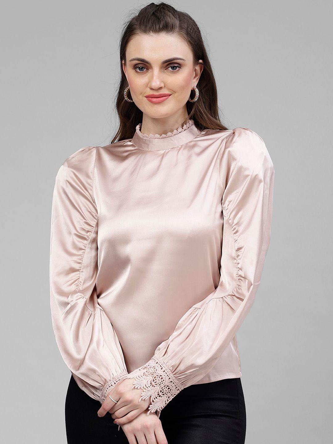 kassually women nude-coloured solid top