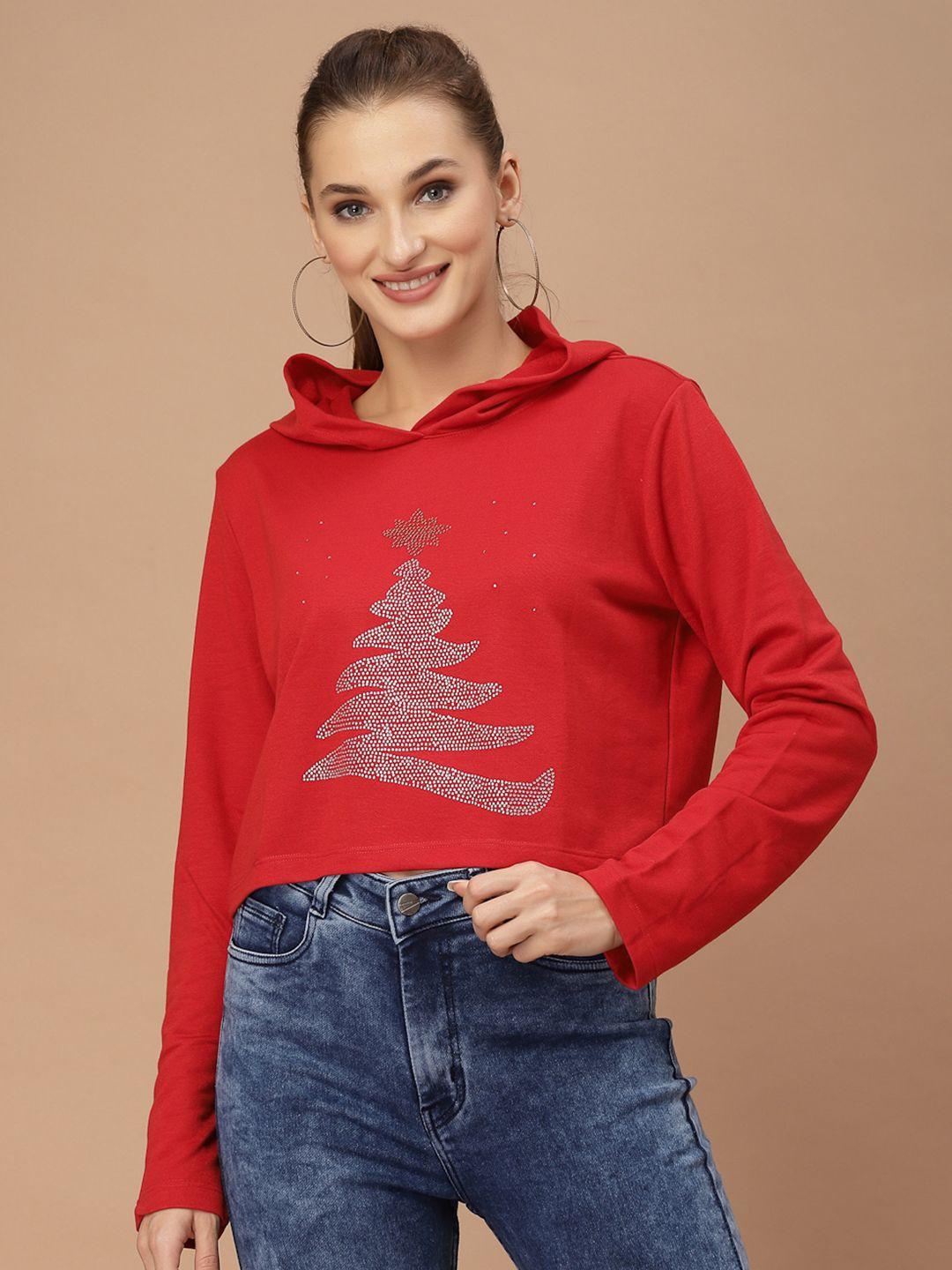 kassually women red conversational christmas update sweatshirt