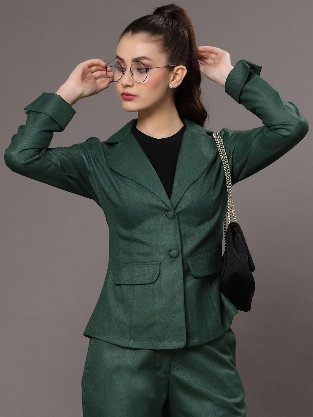 kassually women single-breasted tweed blazer