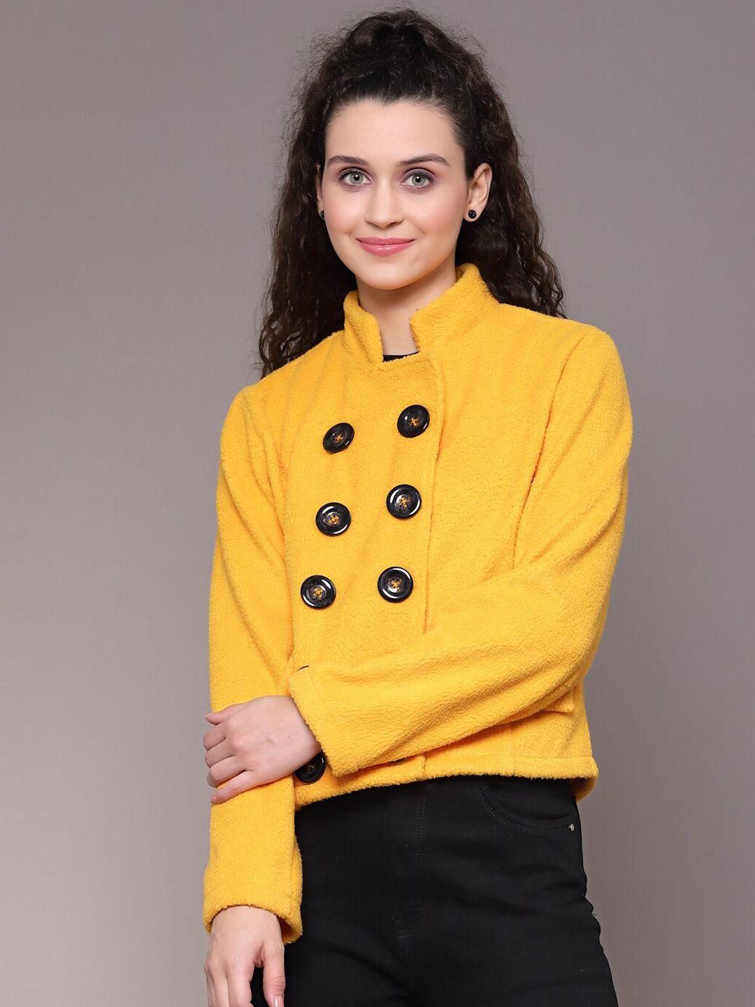 kassually women yellow tailored jacket