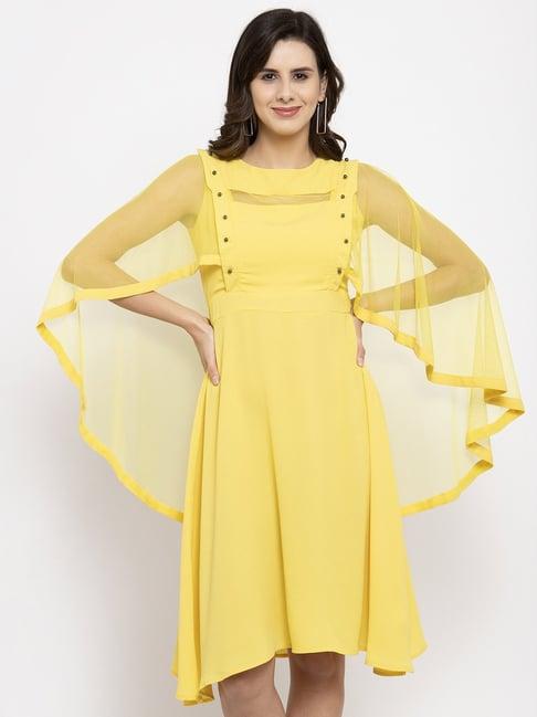 kassually yellow relaxed fit a line dress