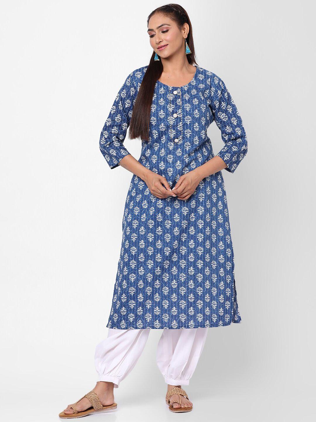 kastiel ethnic motifs printed straight kurta