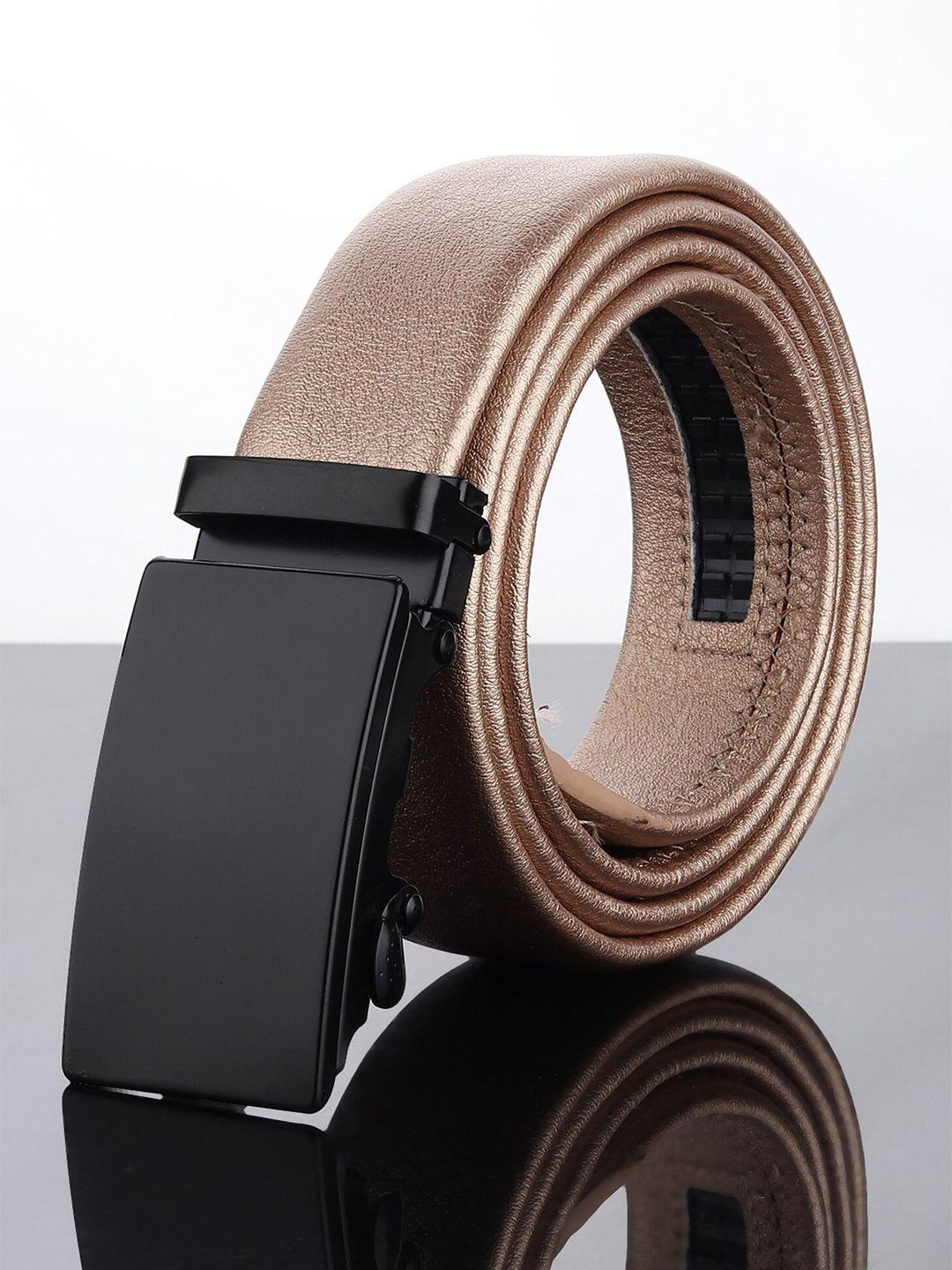 kastner men gold-toned artificial leather belt