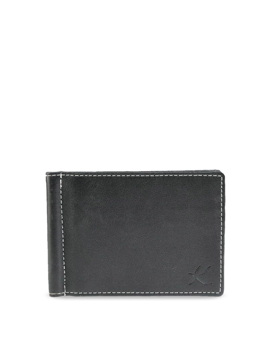 kastner men black solid two fold wallet