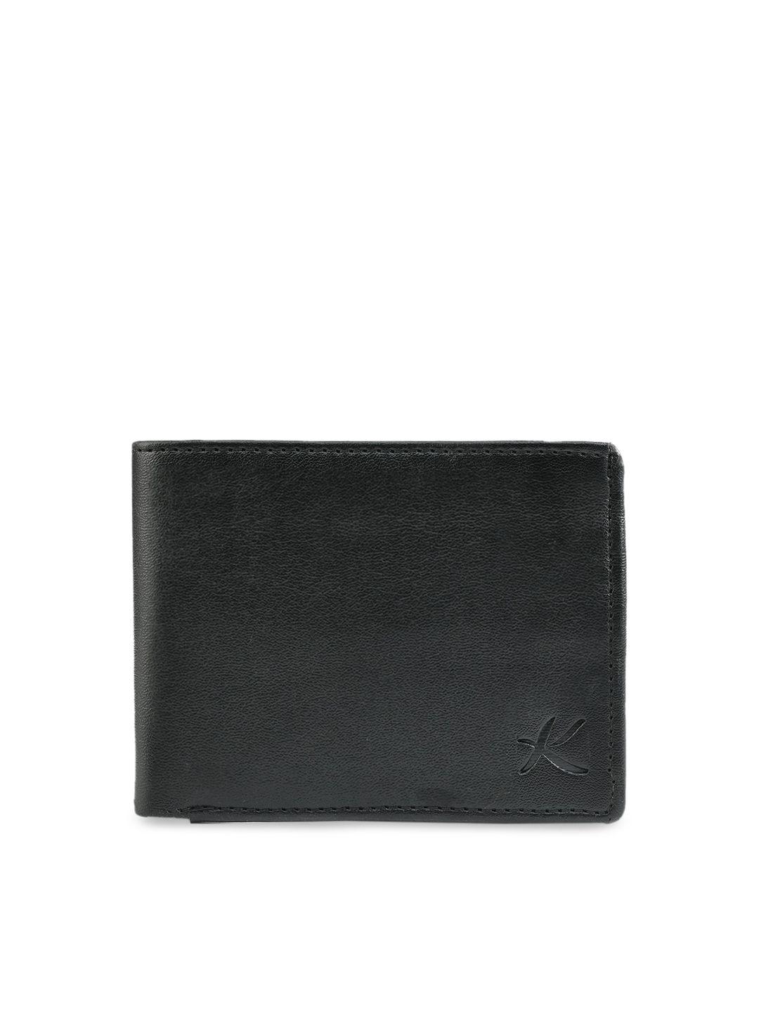 kastner men black solid two fold wallet