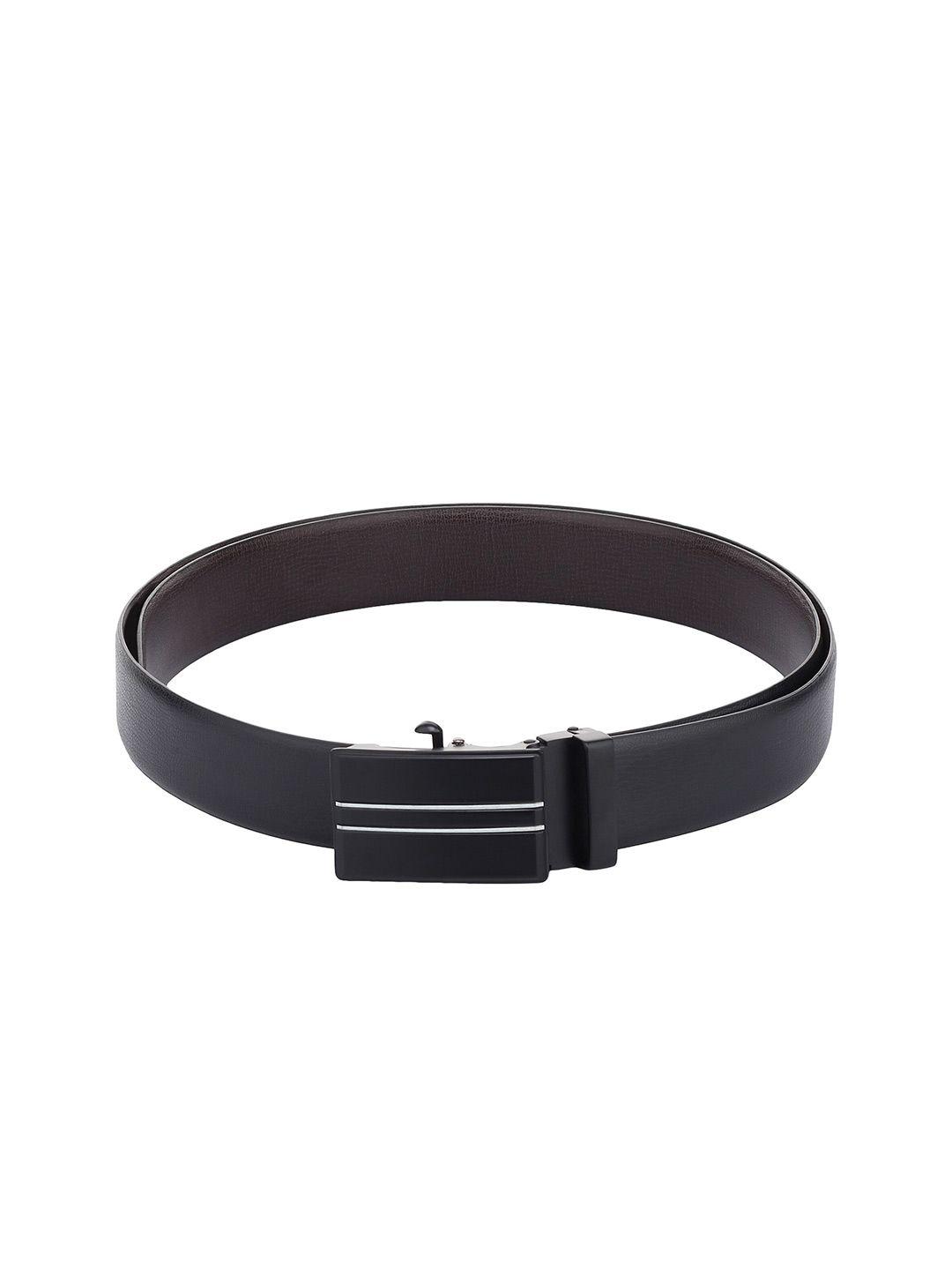 kastner men black textured synthetic leather belt