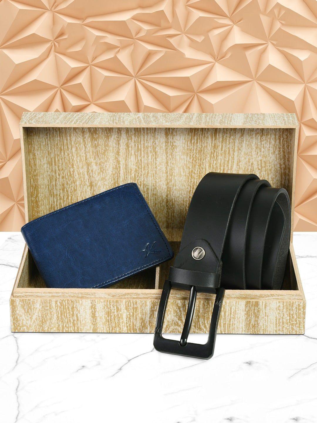 kastner men leather belt & wallet accessory gift set