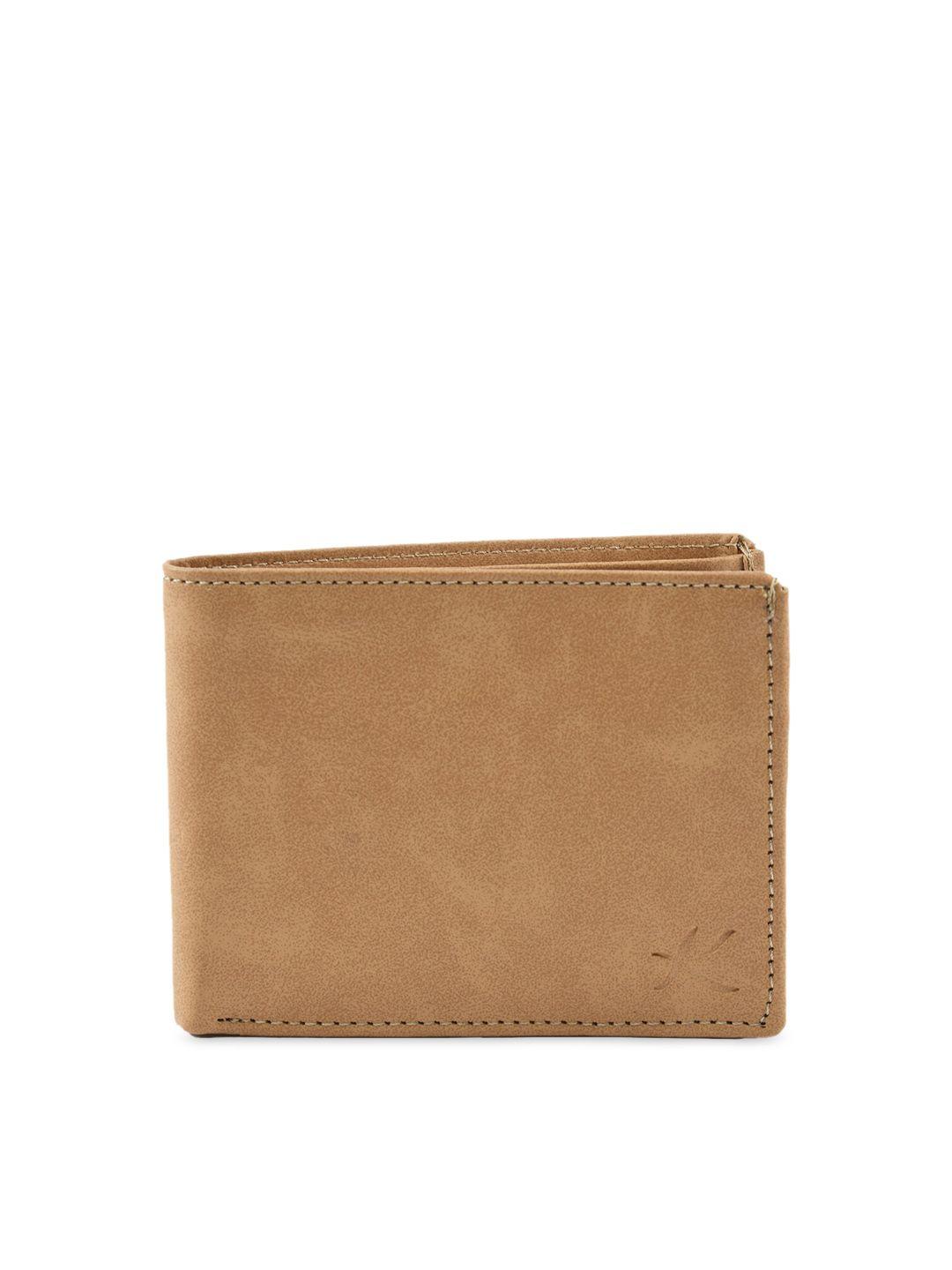 kastner men tan solid two fold leather wallet
