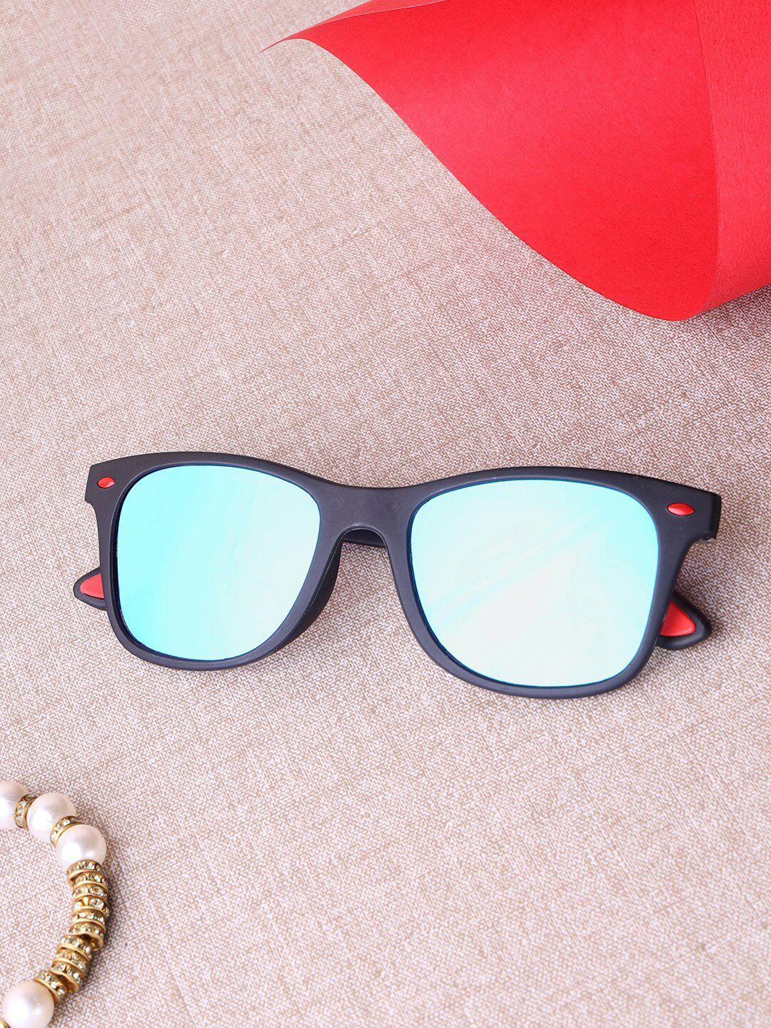 kastner unisex set of 2 square sunglasses with uv protected lens rel_cm2_redtip_blkblu