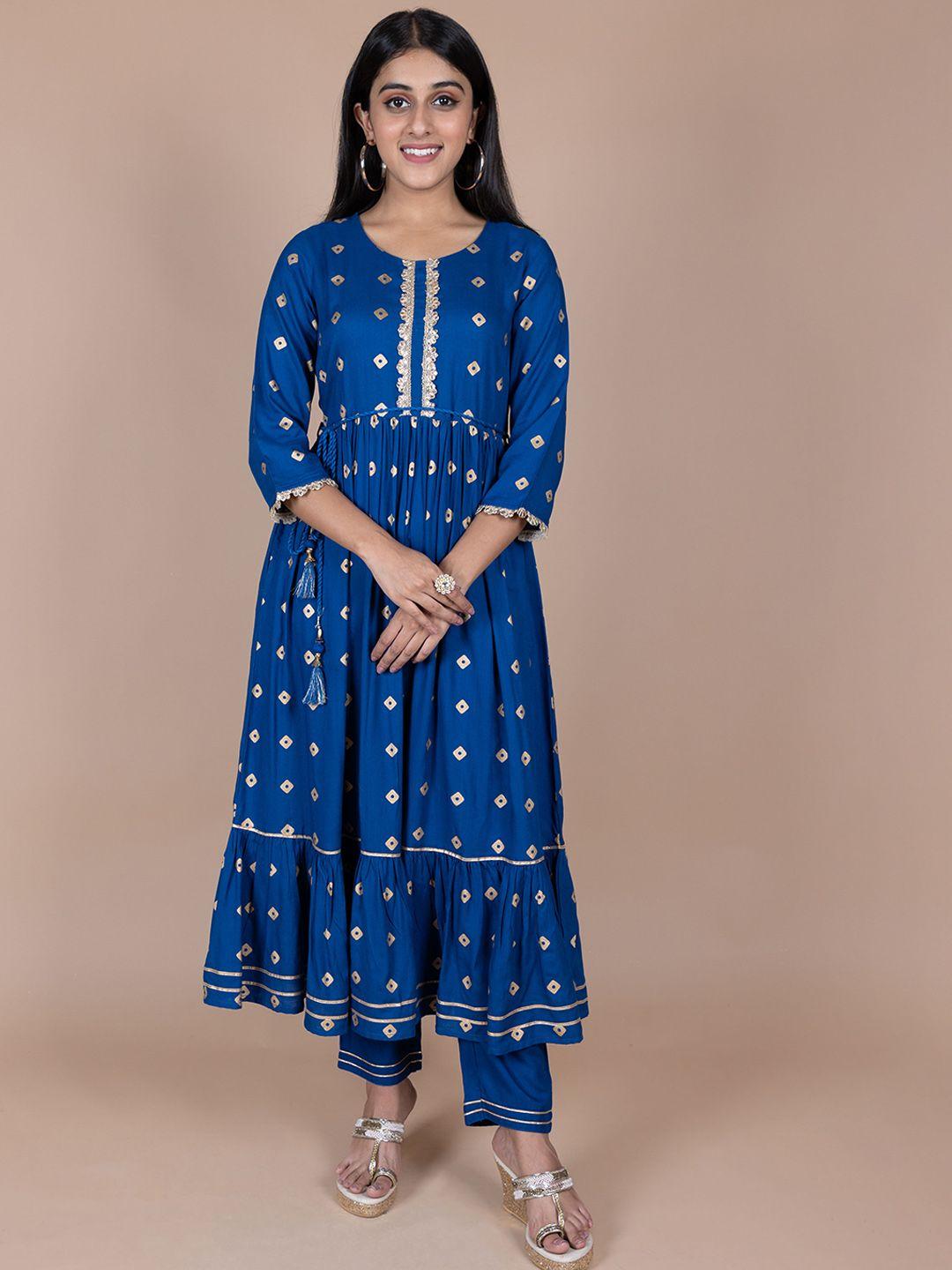 kasya ethnic motifs embroidered empire kurta with trousers
