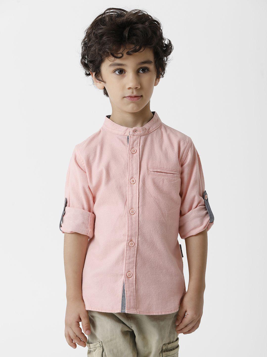 kate & oscar boys pink standard pure cotton casual shirt