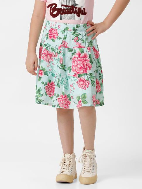 kate-&-oscar-kids-green-floral-print-skirt