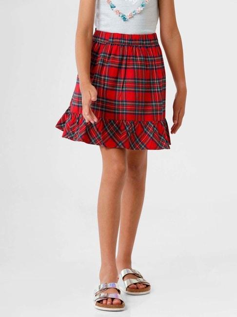 kate & oscar kids red & blue chequered skirt